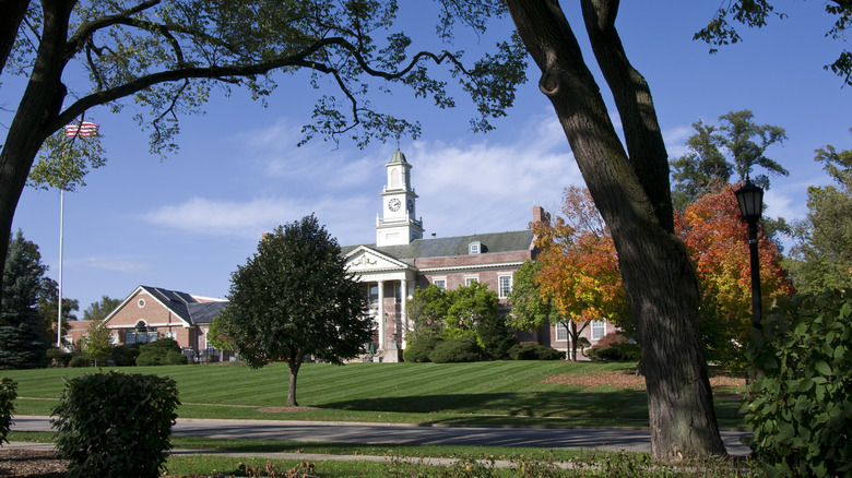Exterior of Village Hall building in Hinsdale, Illinois