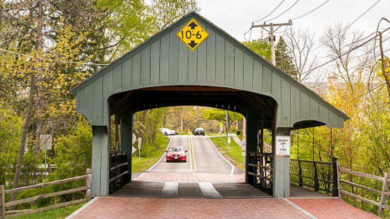 A covered bridge in Long Grove, Illinois