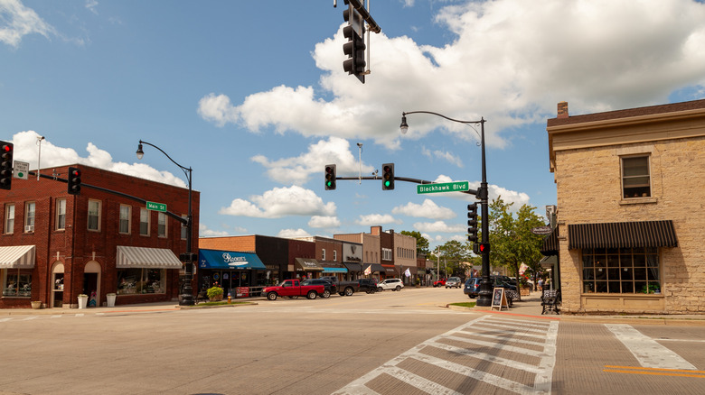 Historic downtown of Rockton, Illinois