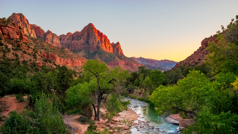The Watchman formation near Zion National Park's southern entrance, Utah, USA
