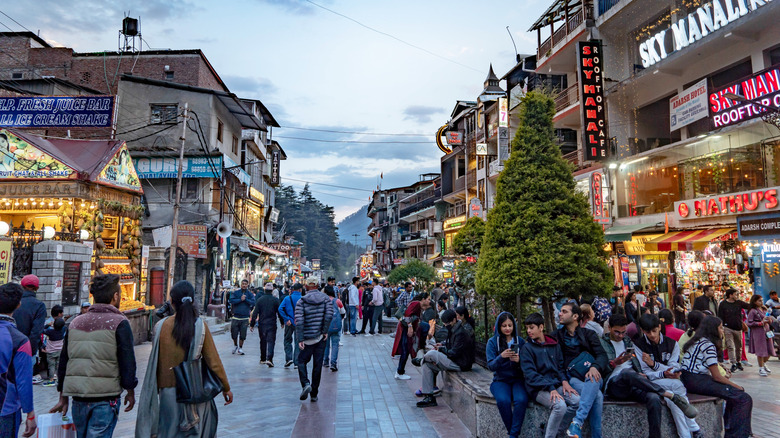 The streets of Manali in India