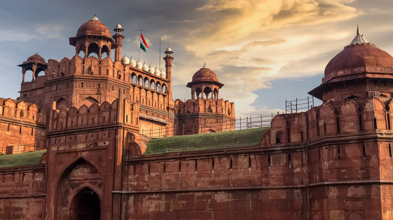 Clouds converge over the Red Fort in Delhi