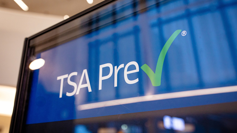 TSA PreCheck sign at the airport