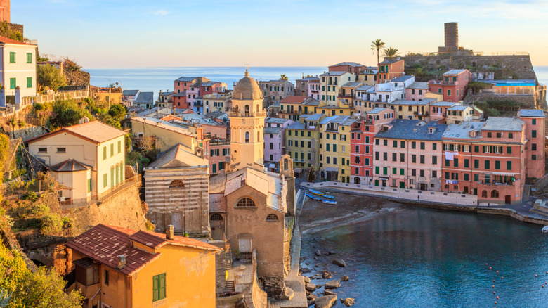 A view over the town of Vernazza, Italy, part of Cinque Terre
