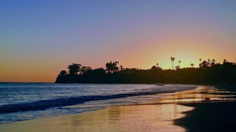 Sunset over Leadbetter Beach in Santa Barbara