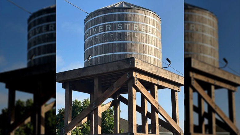 The water tower at River Street Marketplace in San Juan Capistrano