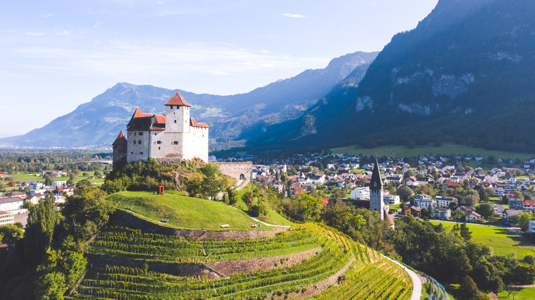 Burg Gutenberg sits on a terraced hill above Balzers