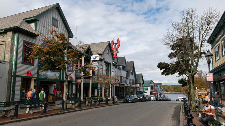 View of Main Street in Bar Harbor, Maine