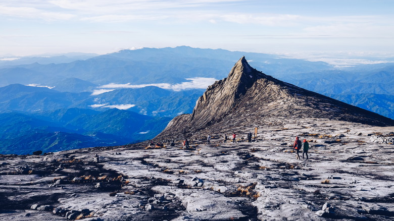 The summit of Mount Kinabalu after the sunrise.