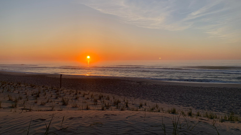Sunset at the beach at Assateague Island State Park, Maryland
