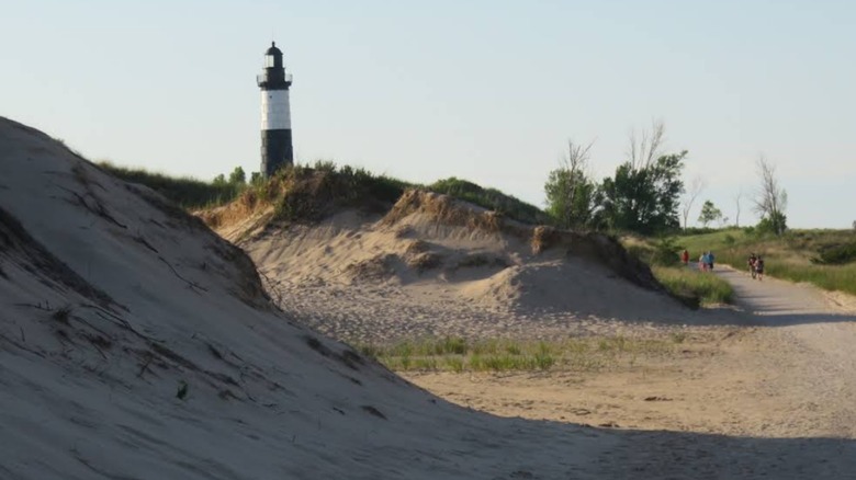 Big Sable Point Lighthouse and the surrounding sand dunes