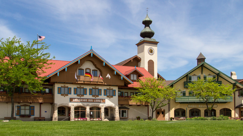 The exterior of the Bavarian Inn Lodge in Frankenmuth, Michigan