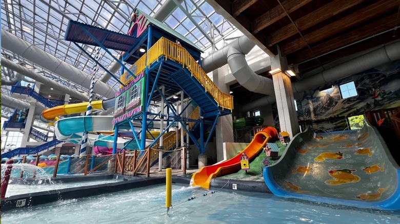 The inside children's area of the Bavarian Blast Water Park in Frankenmuth, Michigan