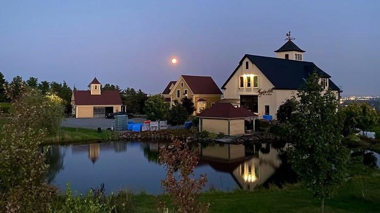 Magnetic Hill Winery at dusk