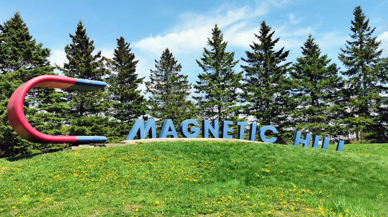 The sign for Magnetic Hill Park