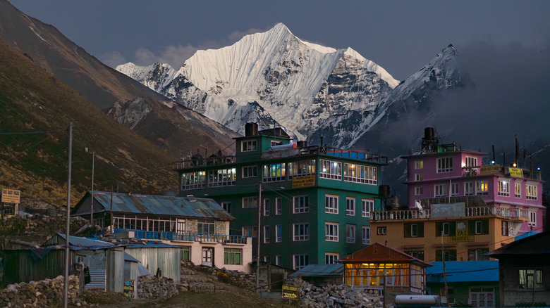 View of Kyanjin Gompa in the Langtang Valley.