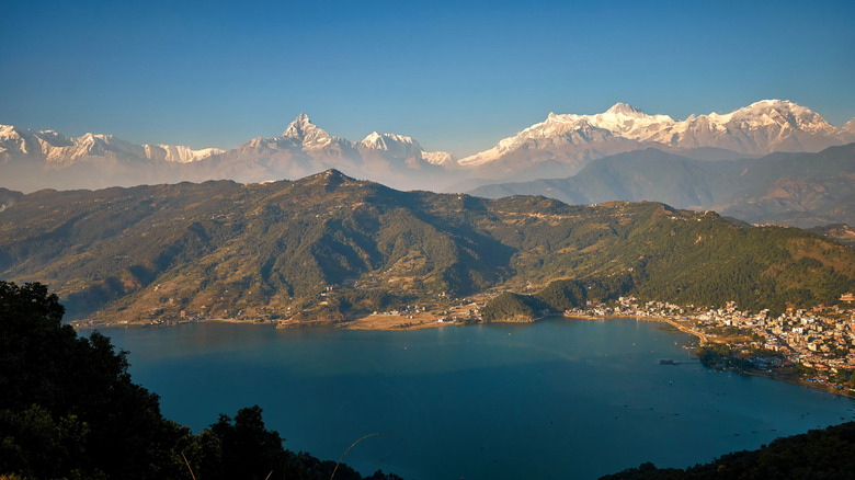 Mountain scenery framing Pokhara and Phewa Lake.