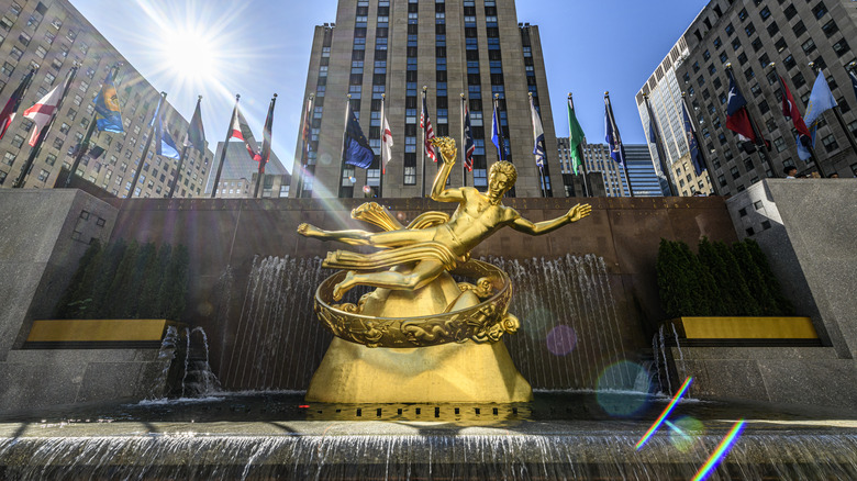 Prometheus sculpture in Rockefeller Plaza