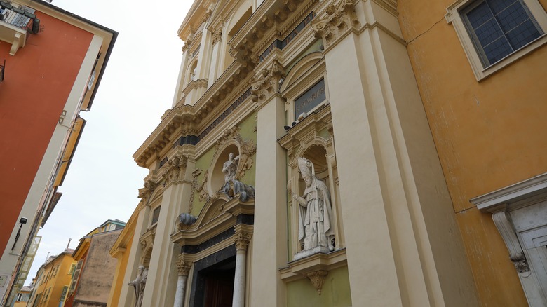 Looking up at exterior of Cathedrale Sante-Reparate