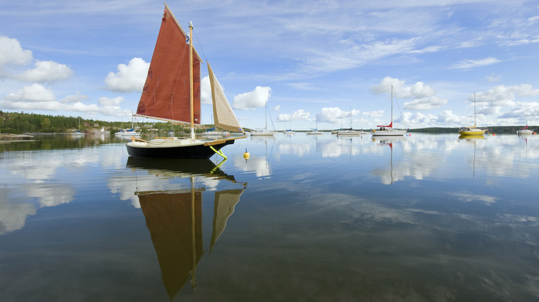 Sailboats on Great Slave Lake outside of Yellowknife