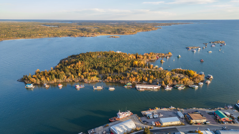 a view of Great Slave Lake from Yellowknife