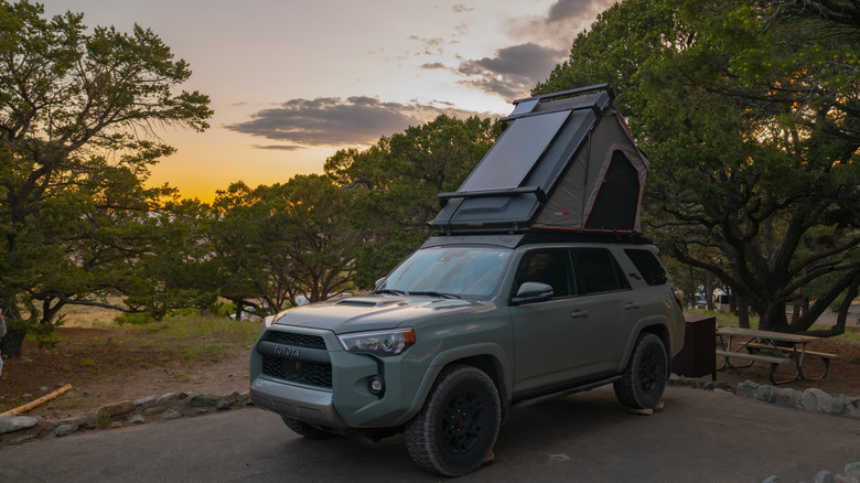 A Toyota 4Runner set up for car camping in Great Sand Dunes National Park