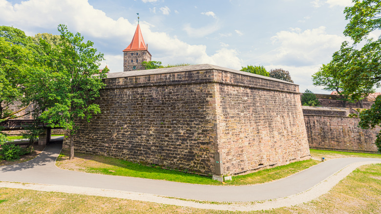 A path winds around Nuremberg's Old City Walls
