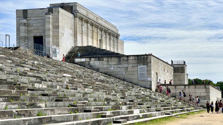 Ruins of the Zeppelin stands at the Nazi Party Rally Grounds in Nuremberg