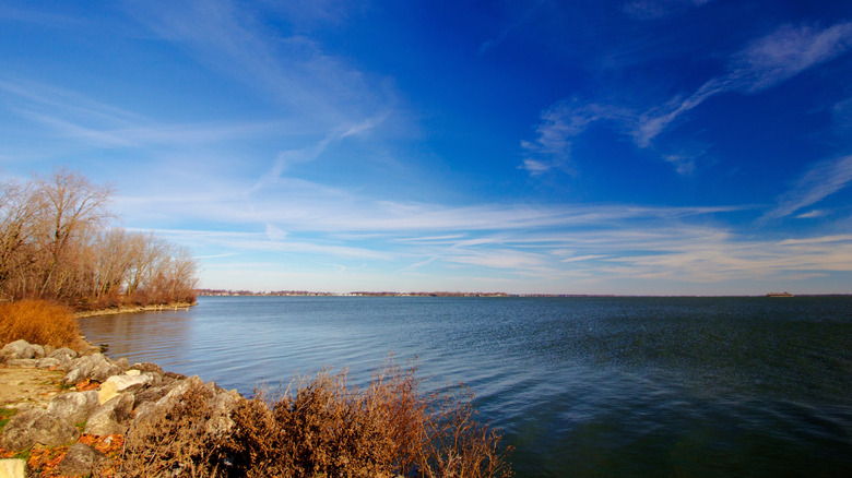 Sunny Day in Autumn Over Grand Lake St. Marys, Ohio