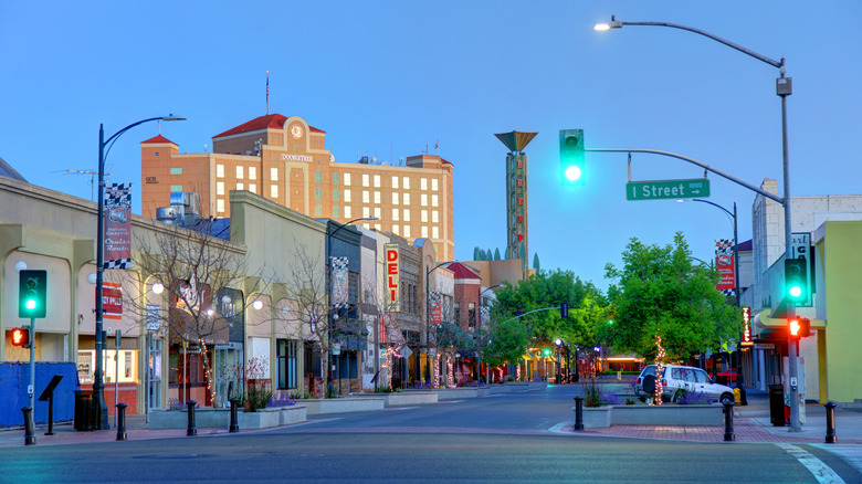 a morning view of downtown Modesto, California