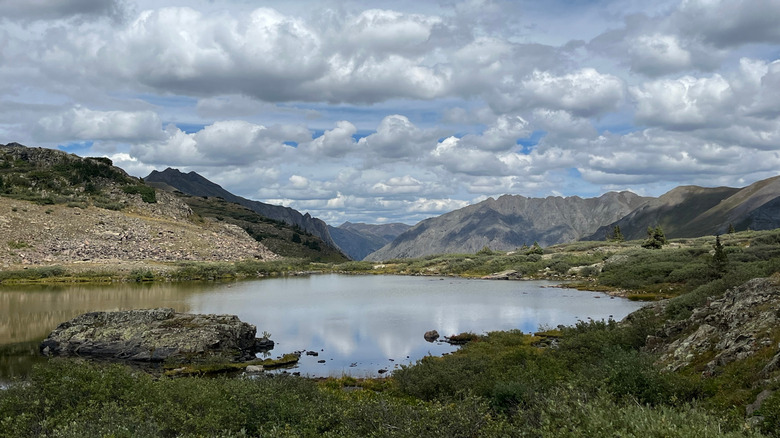 A view of a lake along the Highland Mary Lakes Trail outside of Silverton, Colorado.