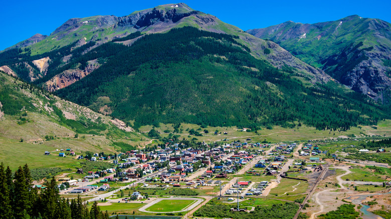 A view of Silverton, nestled in the San Juan Mountains.