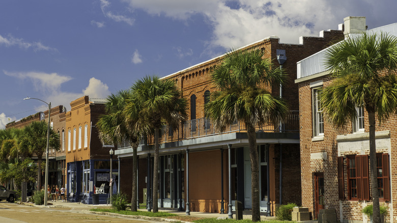 Historic brick buildings in downtown Apalachicola, Florida