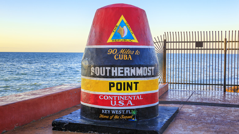 The Key West buoy, marking the unofficial beginning of the Eastern Continental Trail