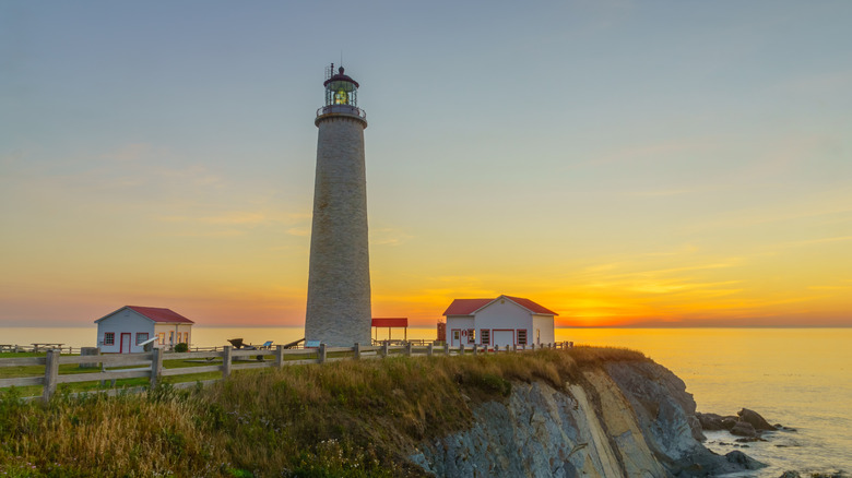 A stunning sunset at the lighthouse at Cap Gaspé