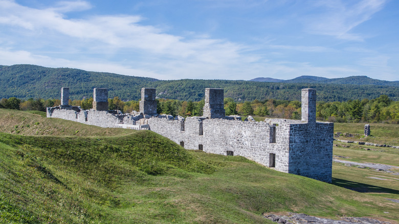 Ruins of the British fort on Lake Champlain at Crown Point New York