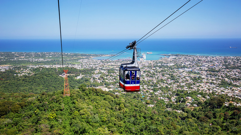 Teleferico in Puerto Plata, Dominican Republic, offers the visitor a panoramic view of the city descending hill. Dominican Republic