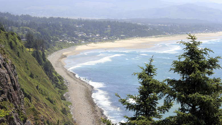 An aerial view of Manzanita Oregon Beach