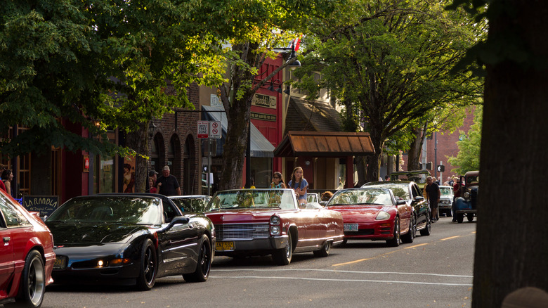 Classic cars in downtown McMinnville