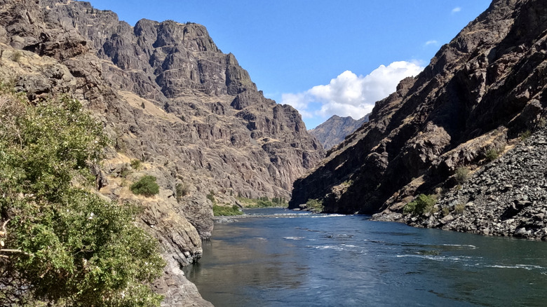 The Snake River flows through Hells Canyon in eastern Oregon