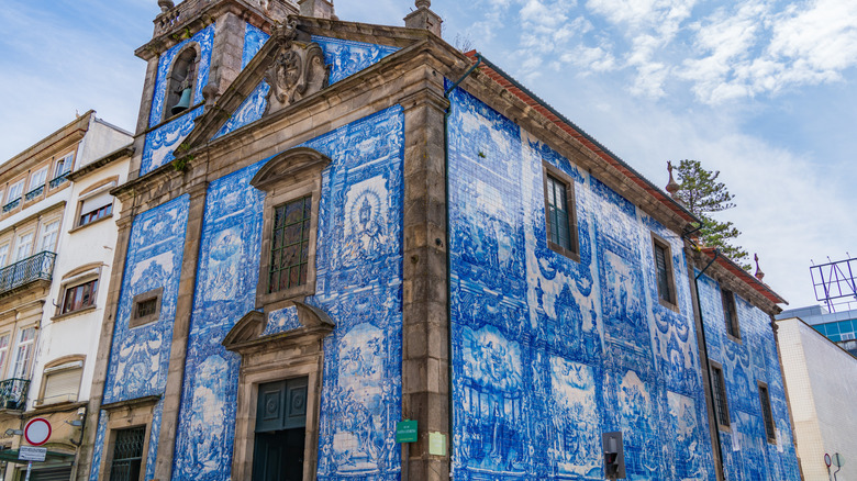 Exterior of the Chapel of Souls with azulejo tiling