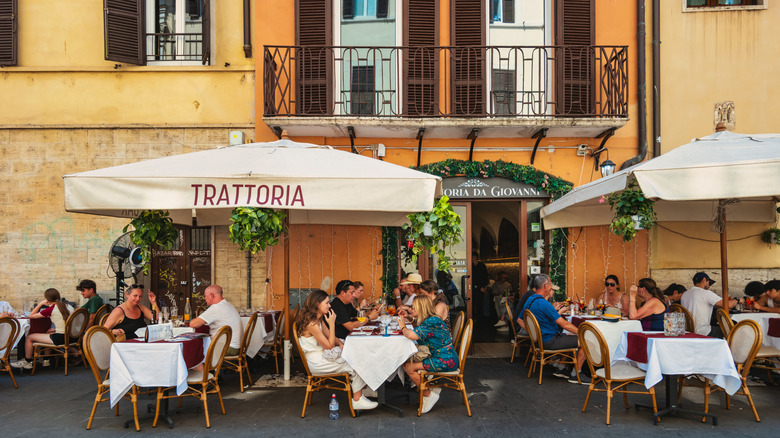 A tratoria in Rome, Italy