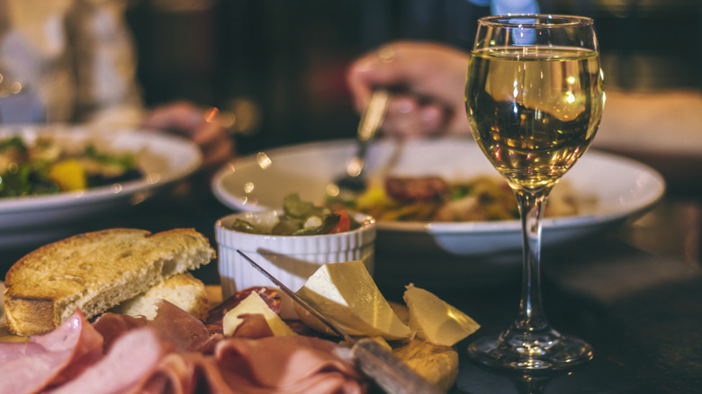Delicious food at a restaurant in Italy