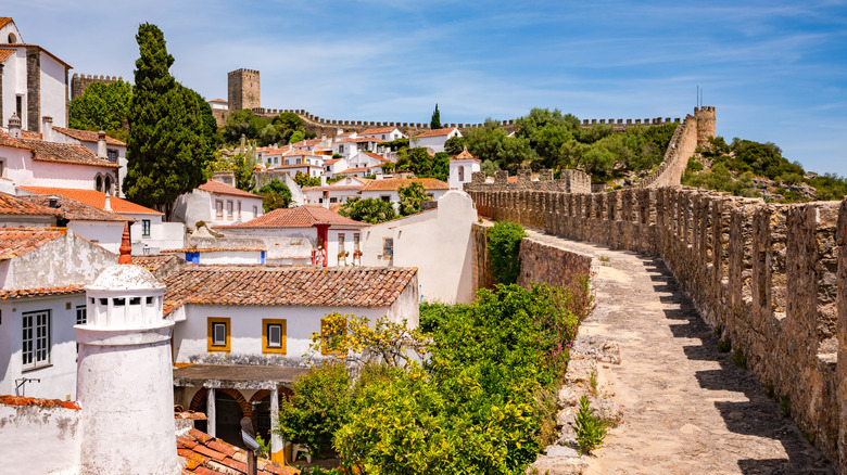 The walkable Medieval wall around Óbidos, Portugal