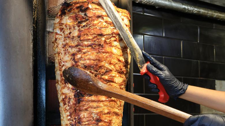 Döner kebab at a kebab stand