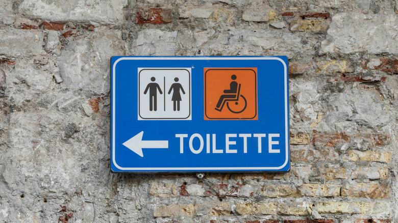 Public bathroom sign in France