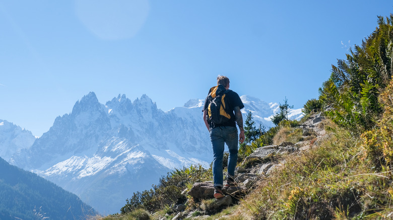 Hiker on the Tour du Mont Blanc