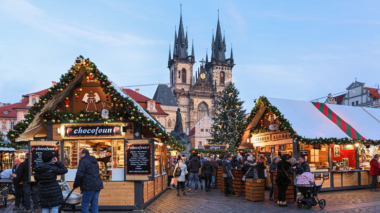 Christmas market in Prague in the Czech Republic