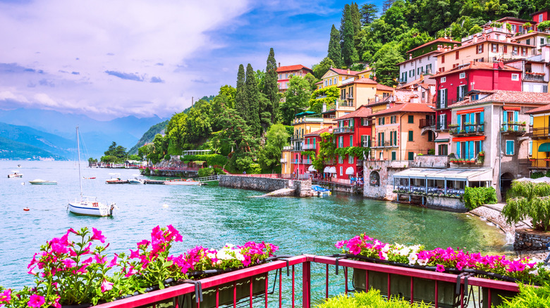 Colorful buildings of Varenna on Lake Como in Italy