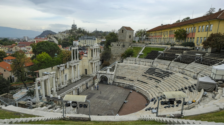 The ancient open-air Roman theater in Plovdiv, Bulgaria